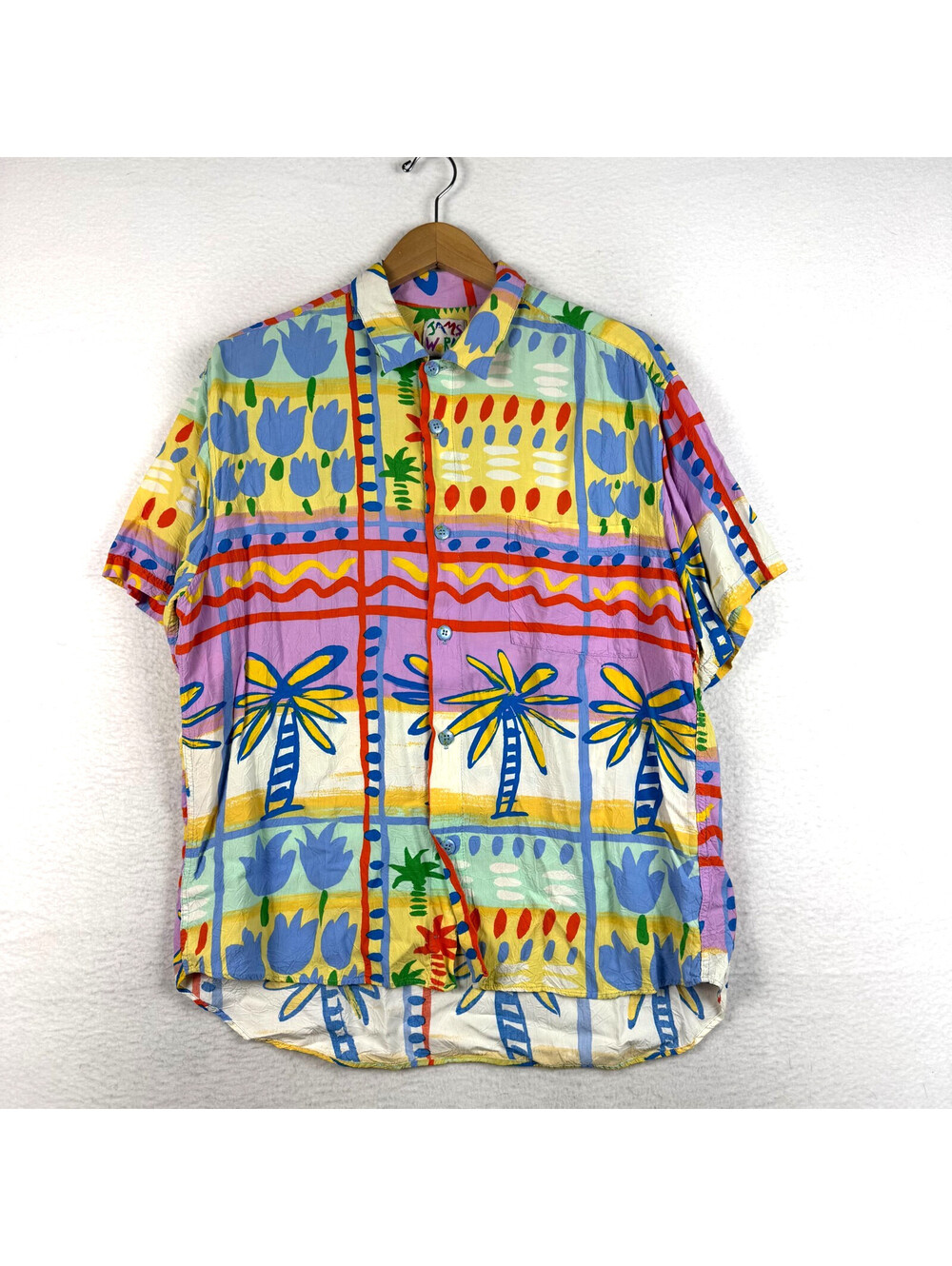 Vintage Jams World Large AOP Short Sleeve Hawaiian Button Up Shirt 80s 90s
